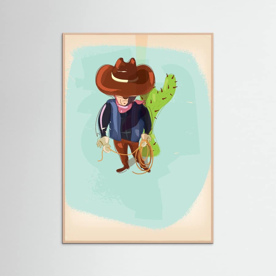 Texas Cowboy Poster – plakat og kunsttryk