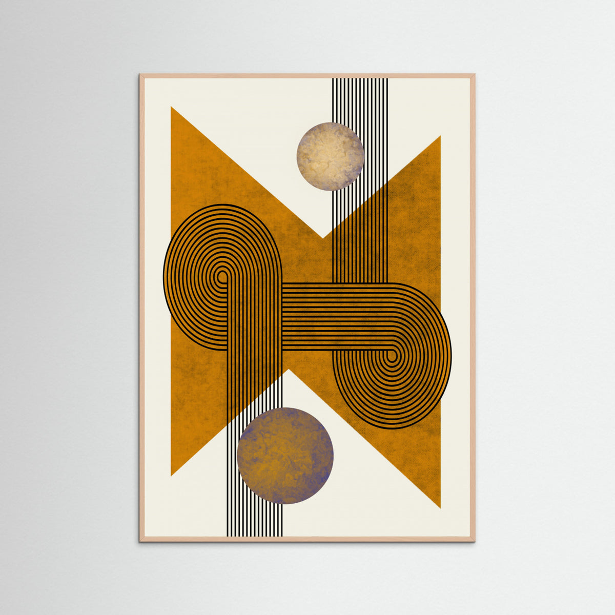 Rose Wood Textured Mid Century Composition 4 Poster