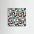 Rose Wood The Mid Century Grid Pattern Poster