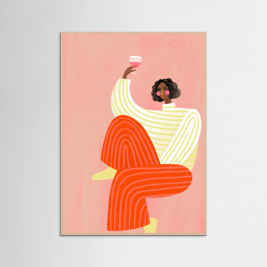 The Woman with the glass of wine Poster – poster and art print