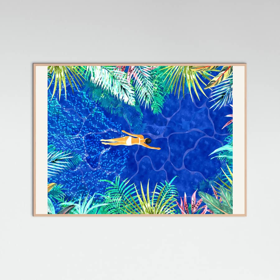 Rose Wood Tropical Jungle Pool Poster