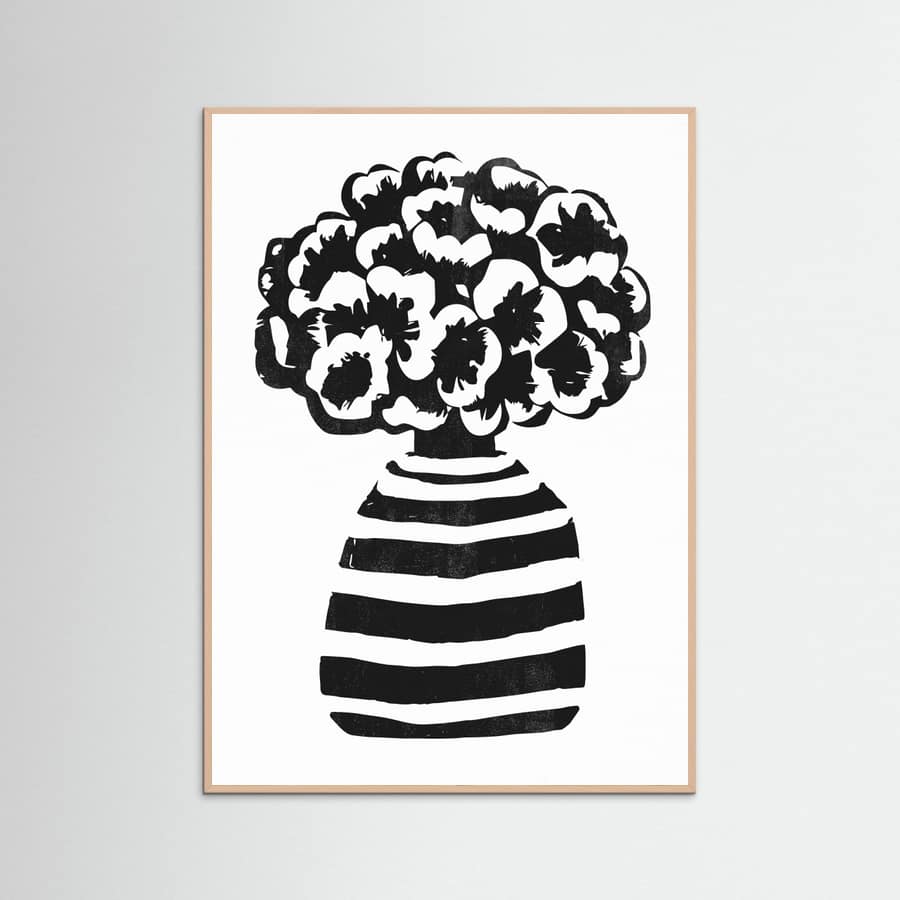 Vase Striped Poster – plakat og kunsttryk