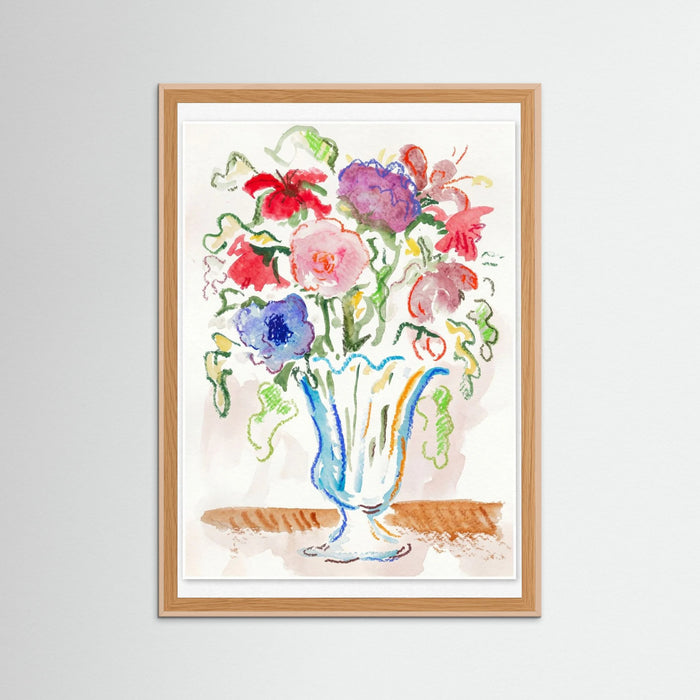 Rose Wood Vibrant Floral Still Life