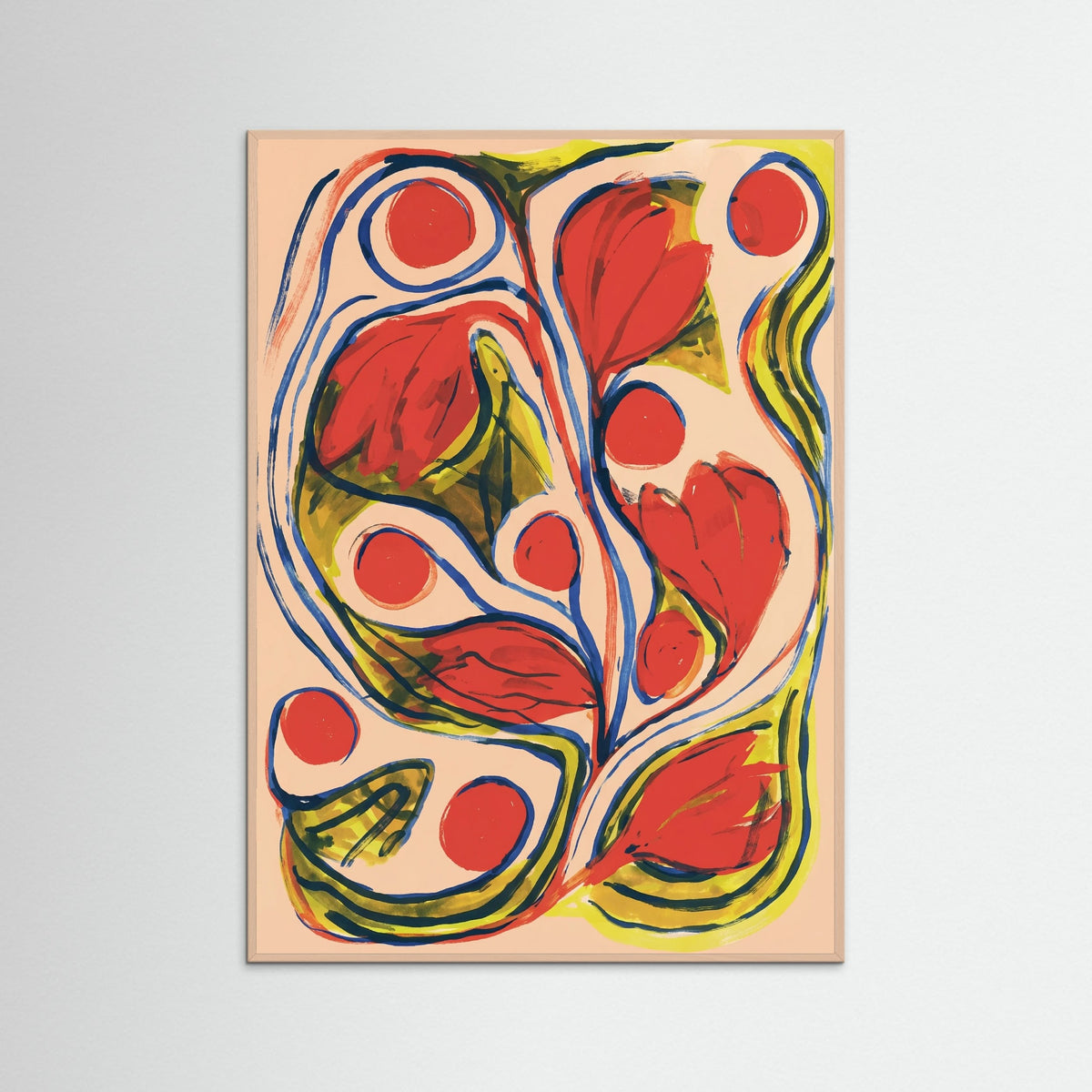 Rose Wood Vibrant Floral Swirls