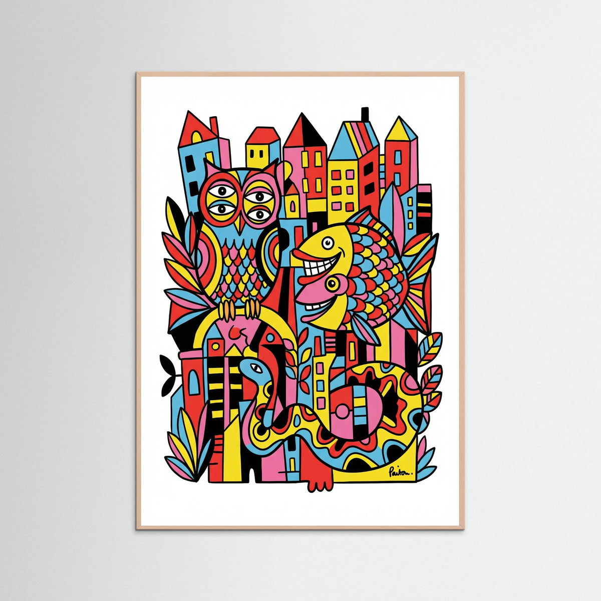 Rose Wood Vibrant Folk Faces