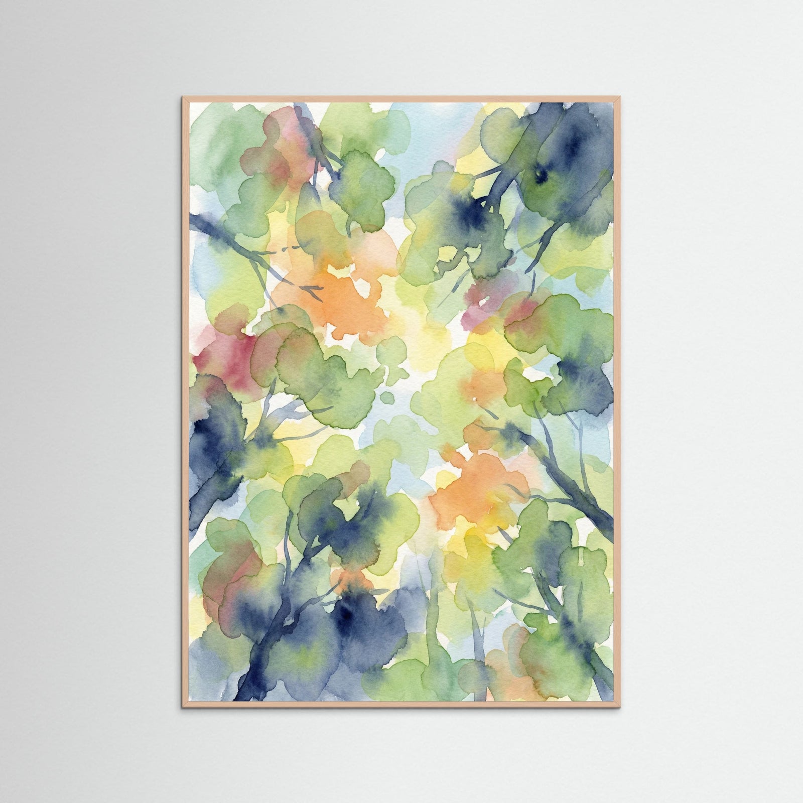 Rose Wood Vibrant Watercolor Blooms