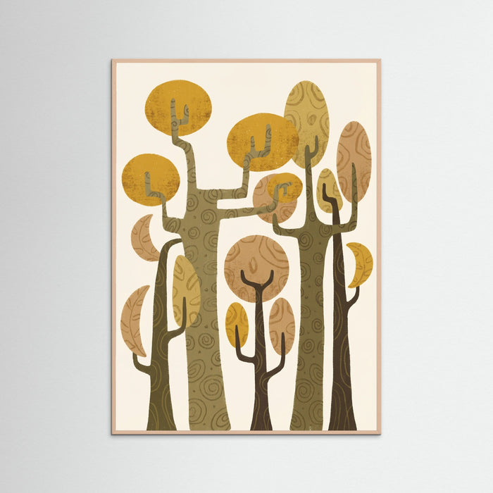 Rose Wood Whimsical Abstract Tree