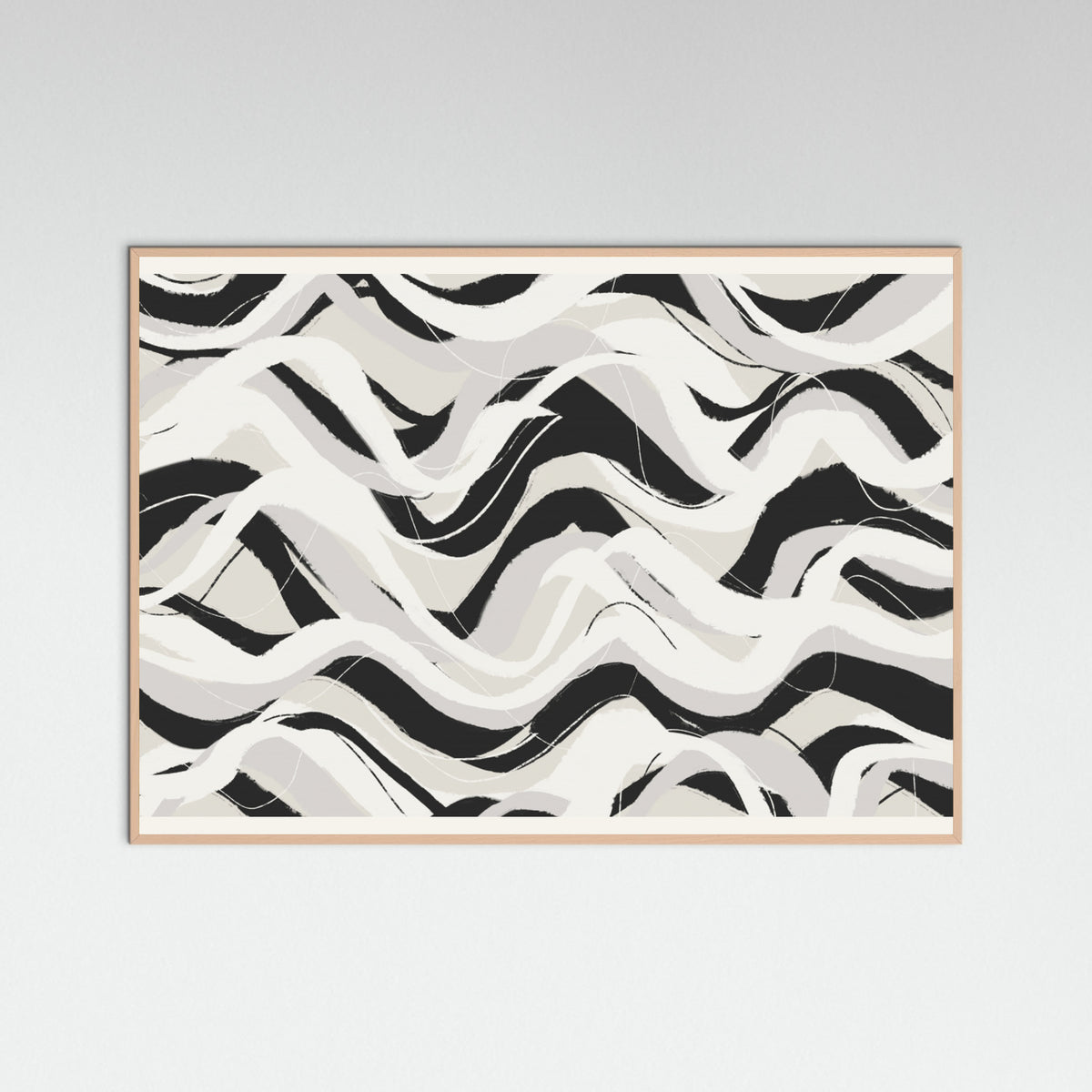 Rose Wood White Black Waves Pattern Square Poster