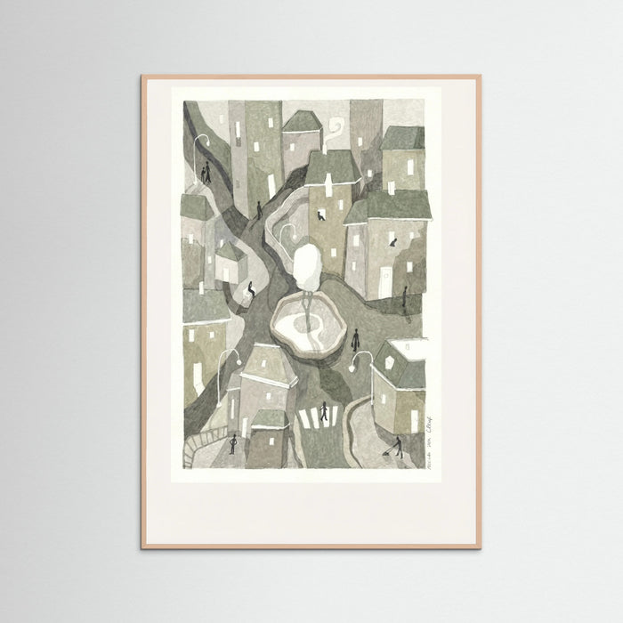 Rose Wood Winding Cityscape