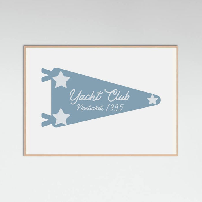 Yacht Club Blue Pennant Poster – plakat og kunsttryk