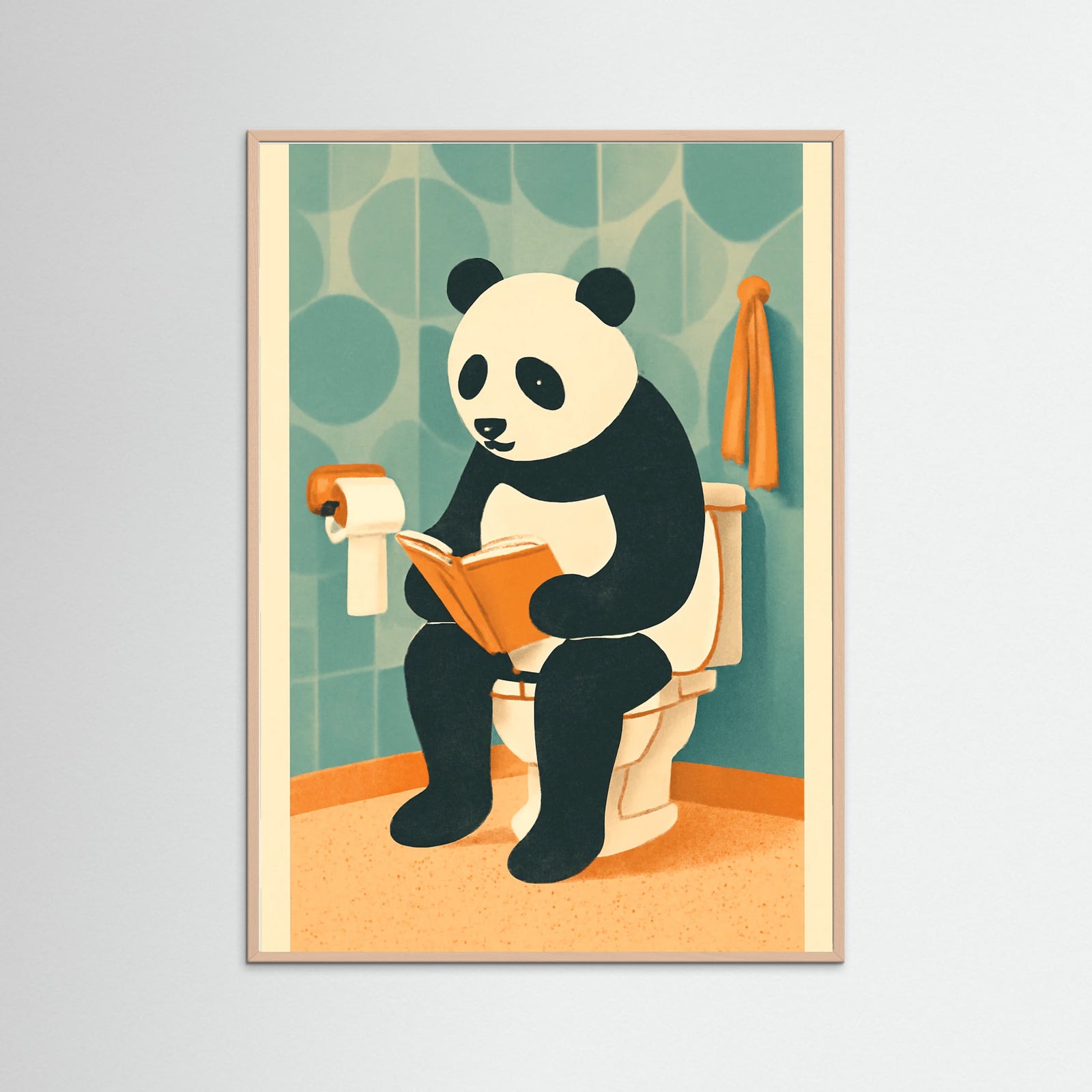 Rose Wood panda On Toilet