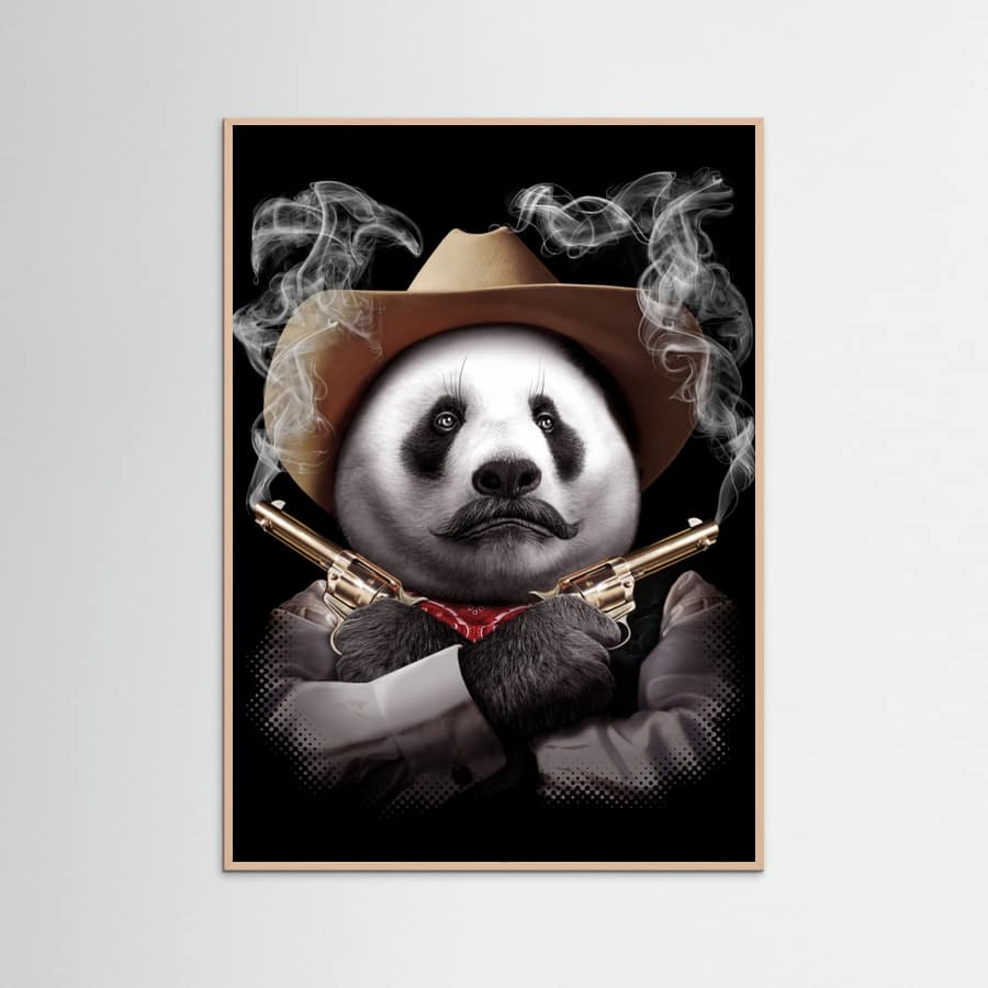 Rose Wood panda crossgun Poster