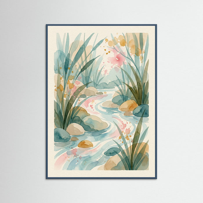Teal Wood Abstract Bloom Symphony
