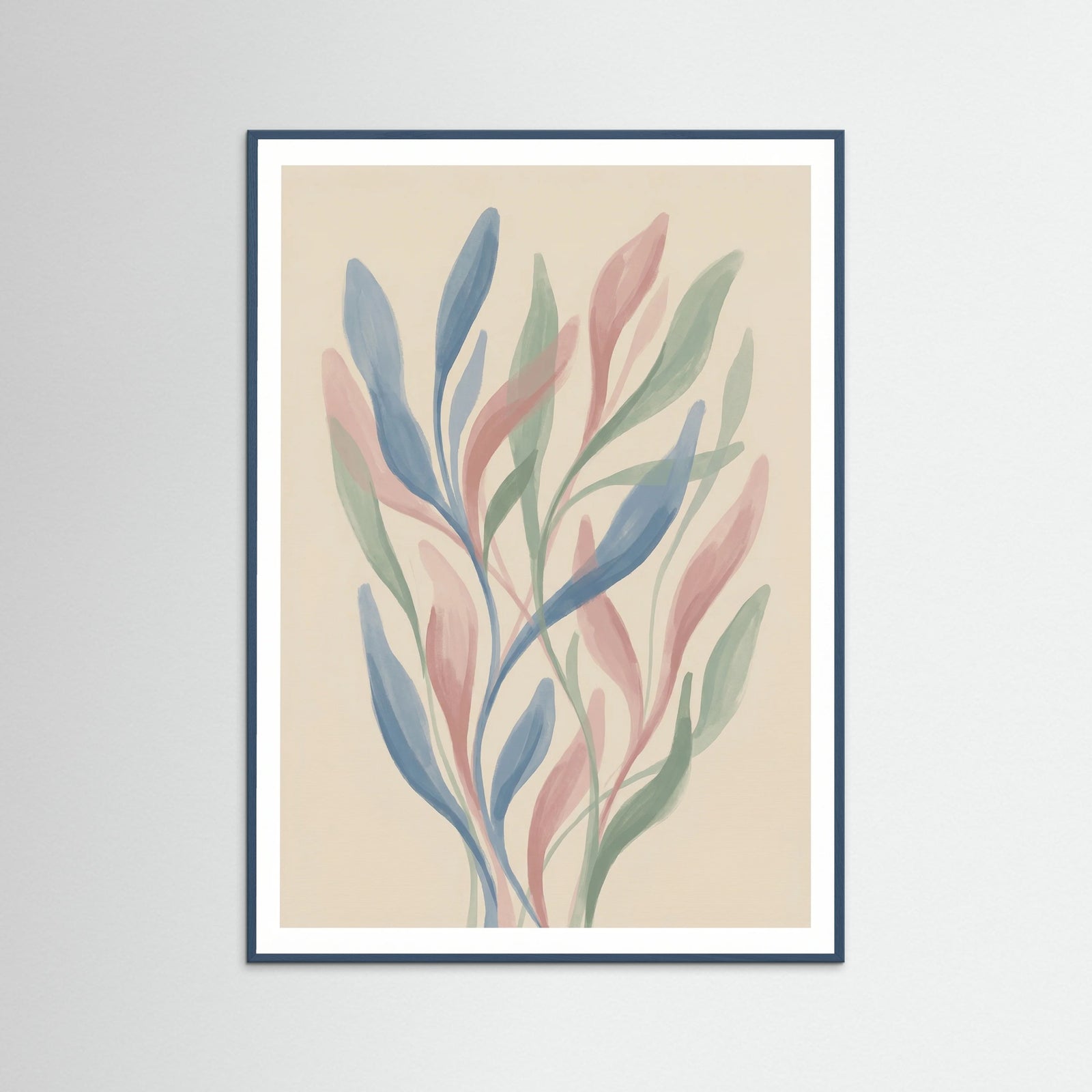 Teal Wood Abstract Botanicals