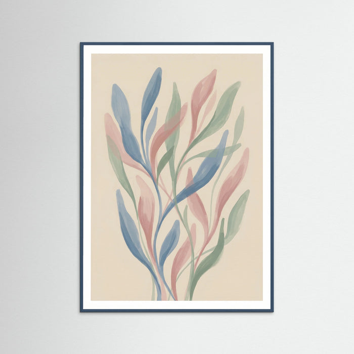 Teal Wood Abstract Botanicals