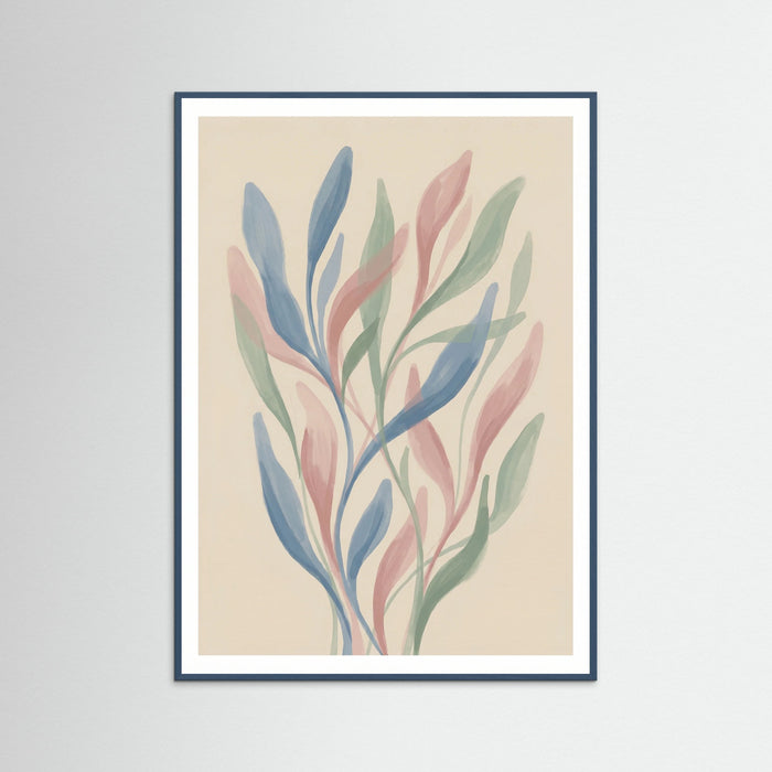 Teal Wood Abstract Botanicals
