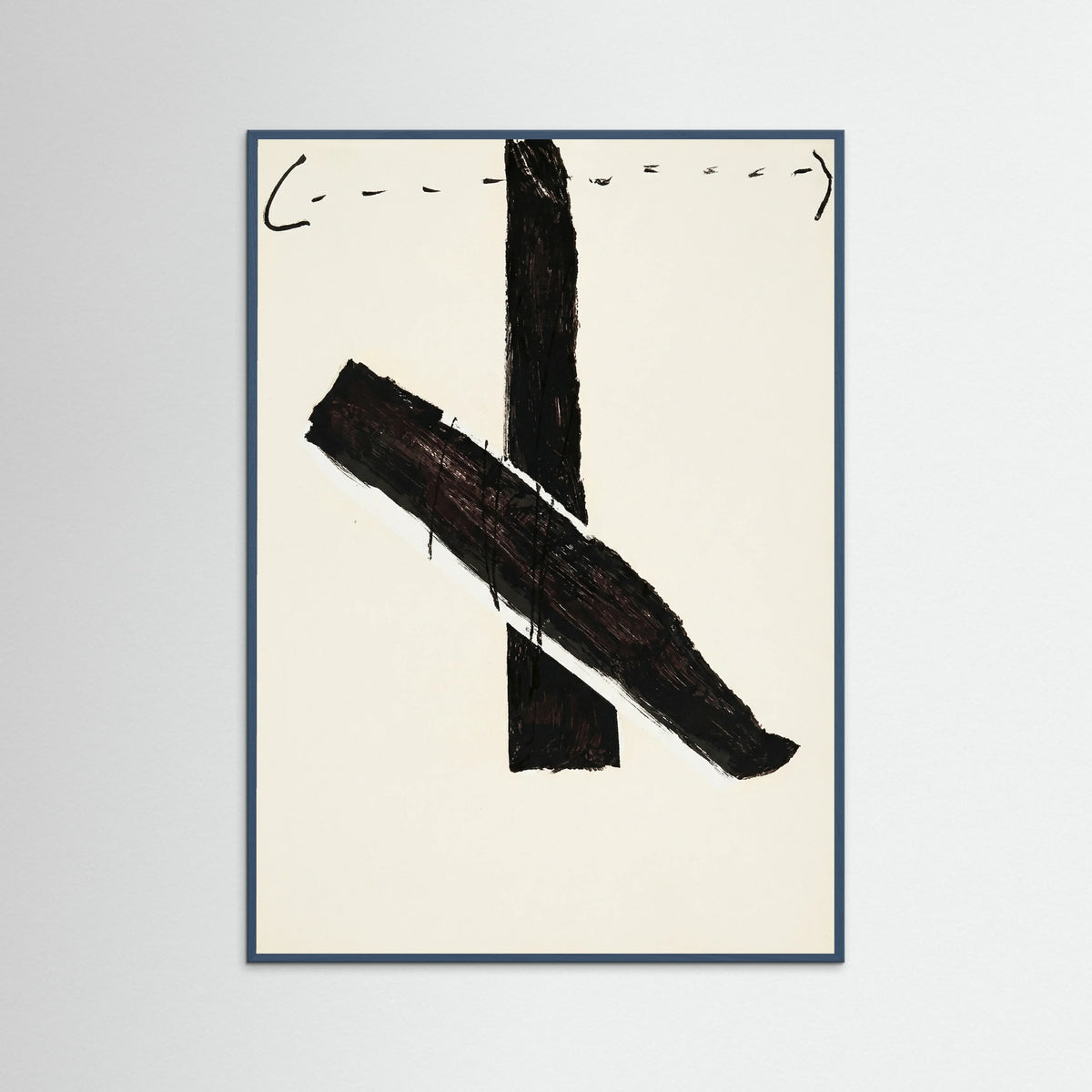 Teal Wood Abstract Brush Mark