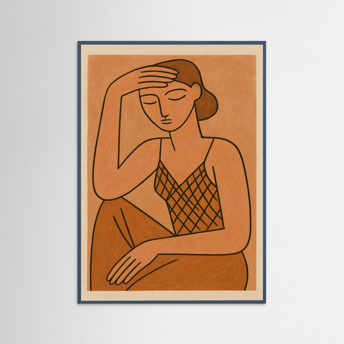 Teal Wood Abstract Contemplation 1