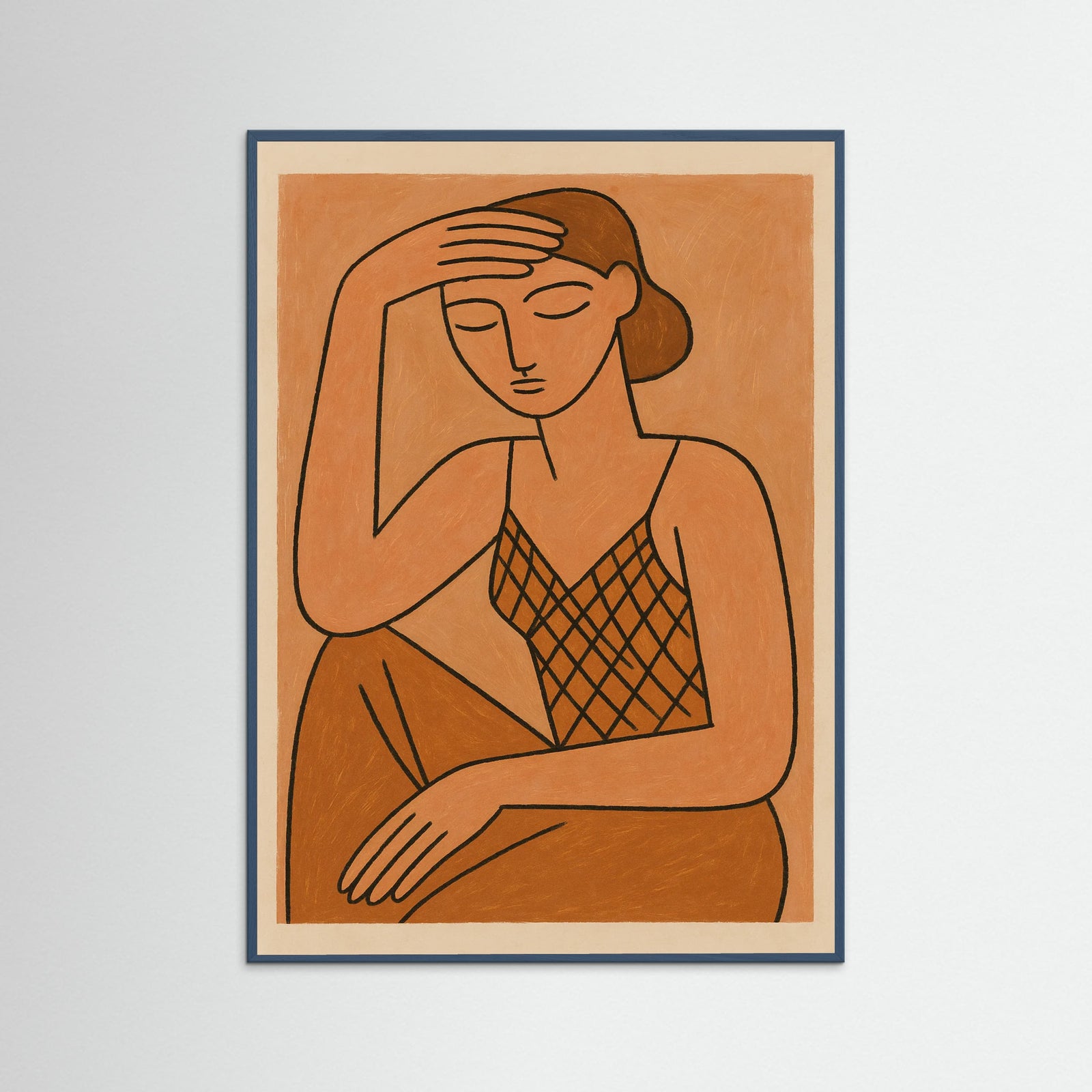 Teal Wood Abstract Contemplation 1