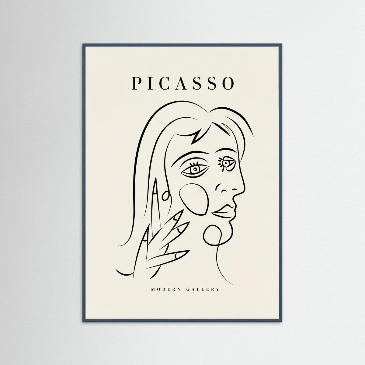 Teal Wood Abstract Contour Portrait