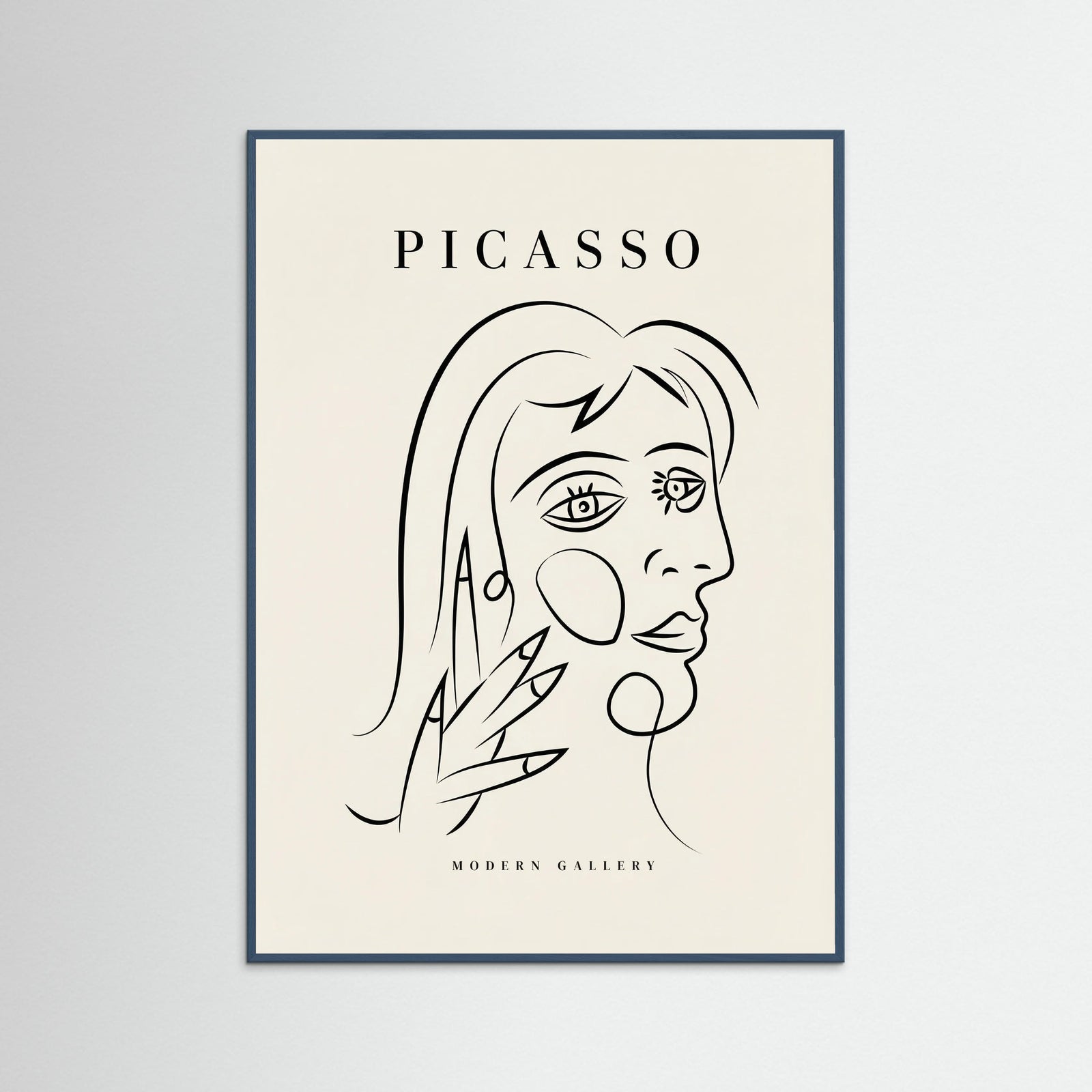 Teal Wood Abstract Contour Portrait