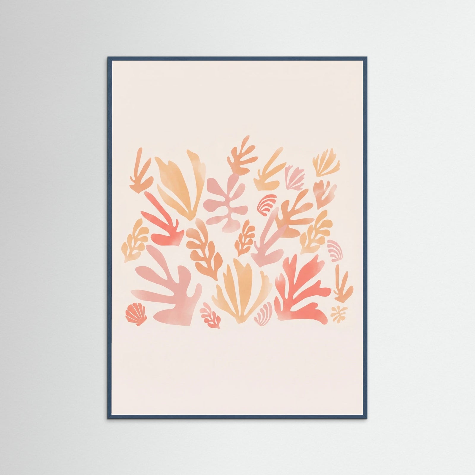 Teal Wood Abstract Coral Garden