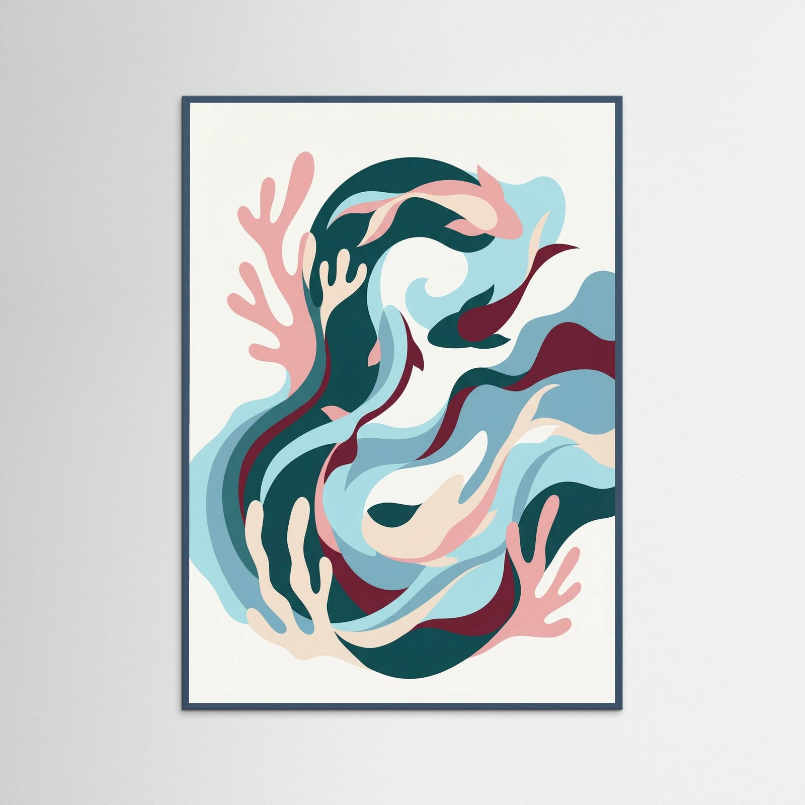 Teal Wood Abstract Embrace