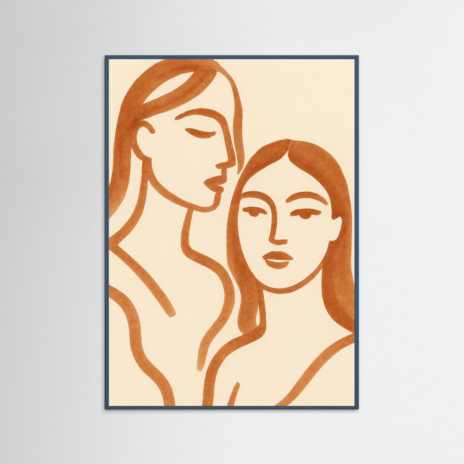 Teal Wood Abstract Faces