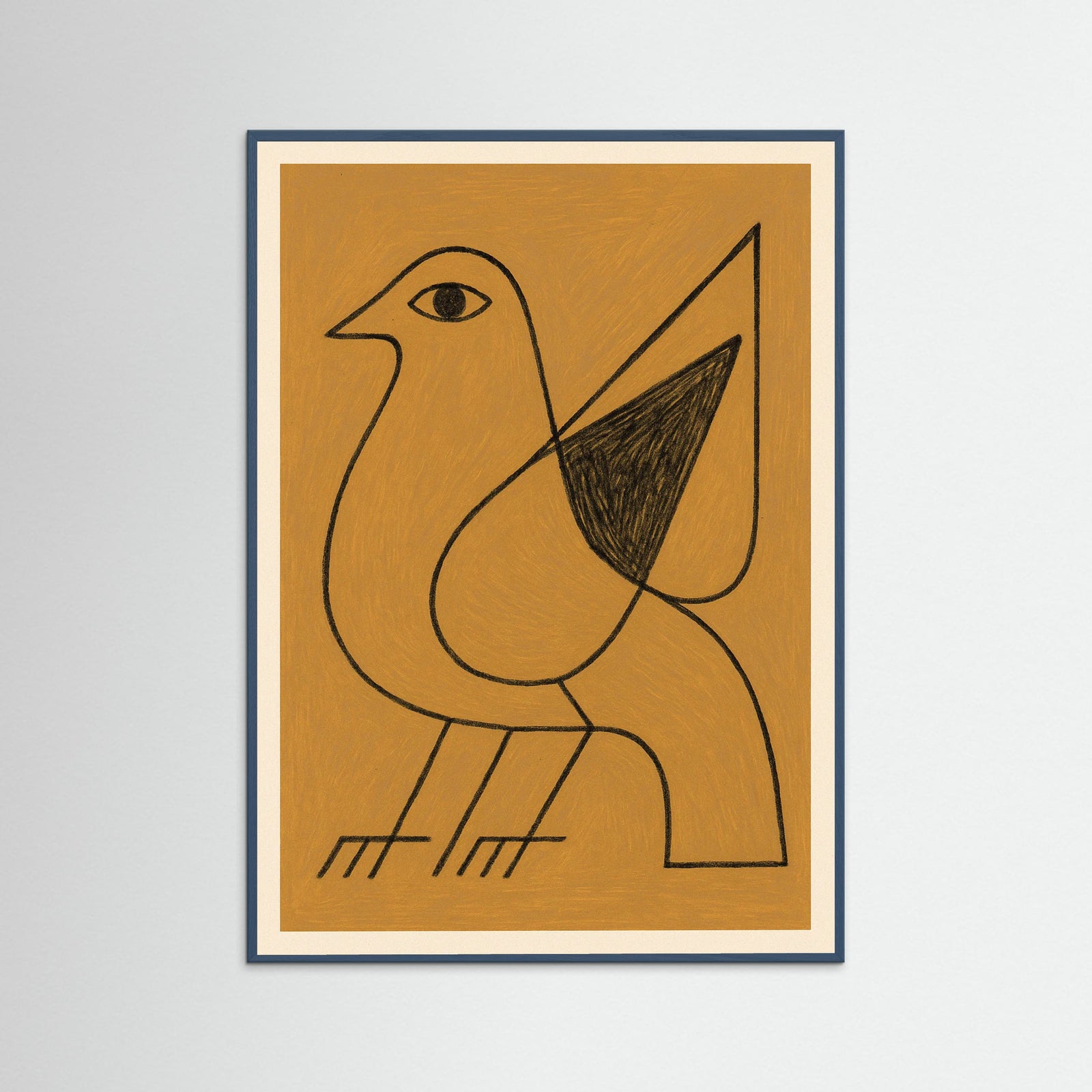 Teal Wood Abstract Figure