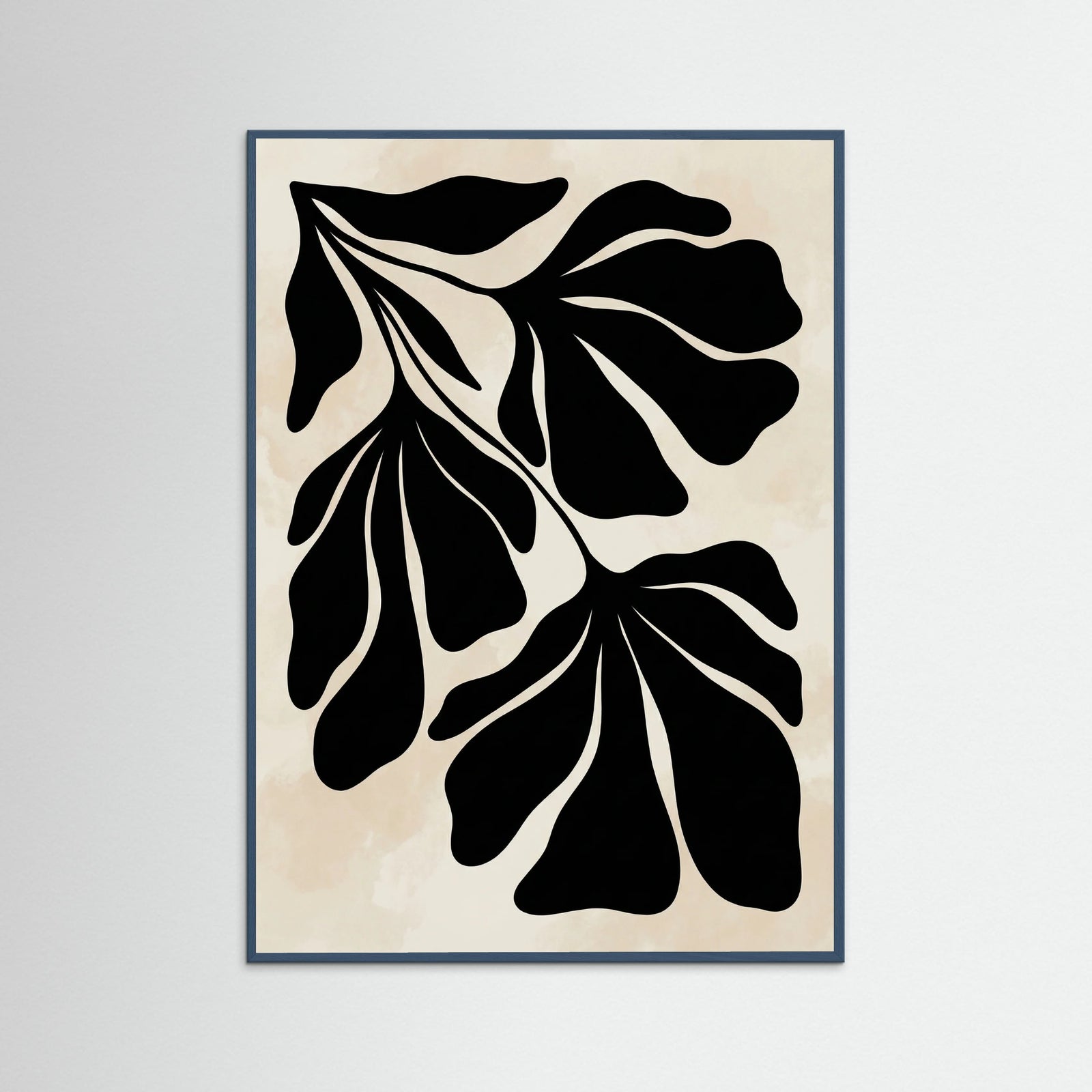 Teal Wood Abstract Flora