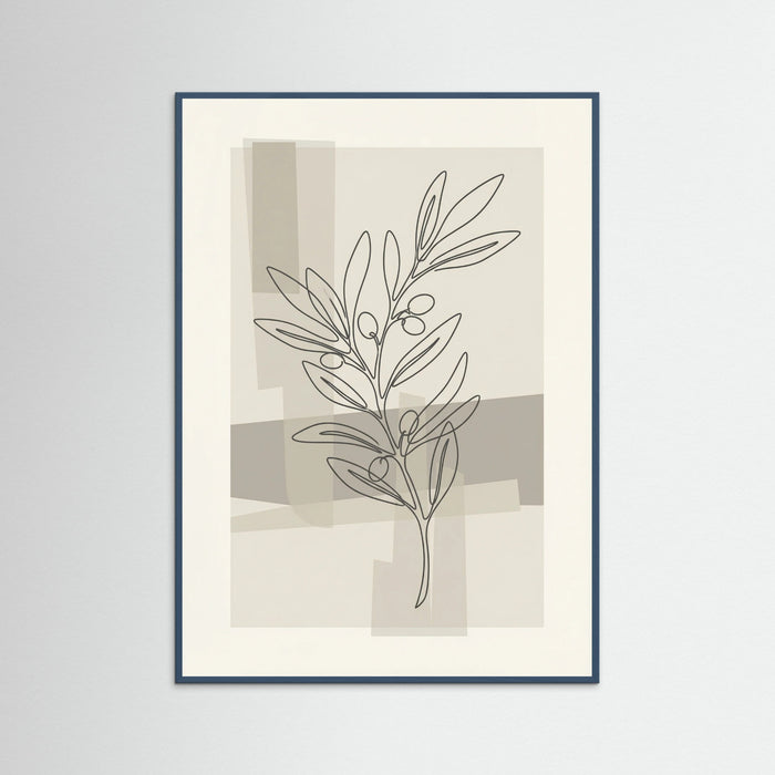 Teal Wood Abstract Floral Contour