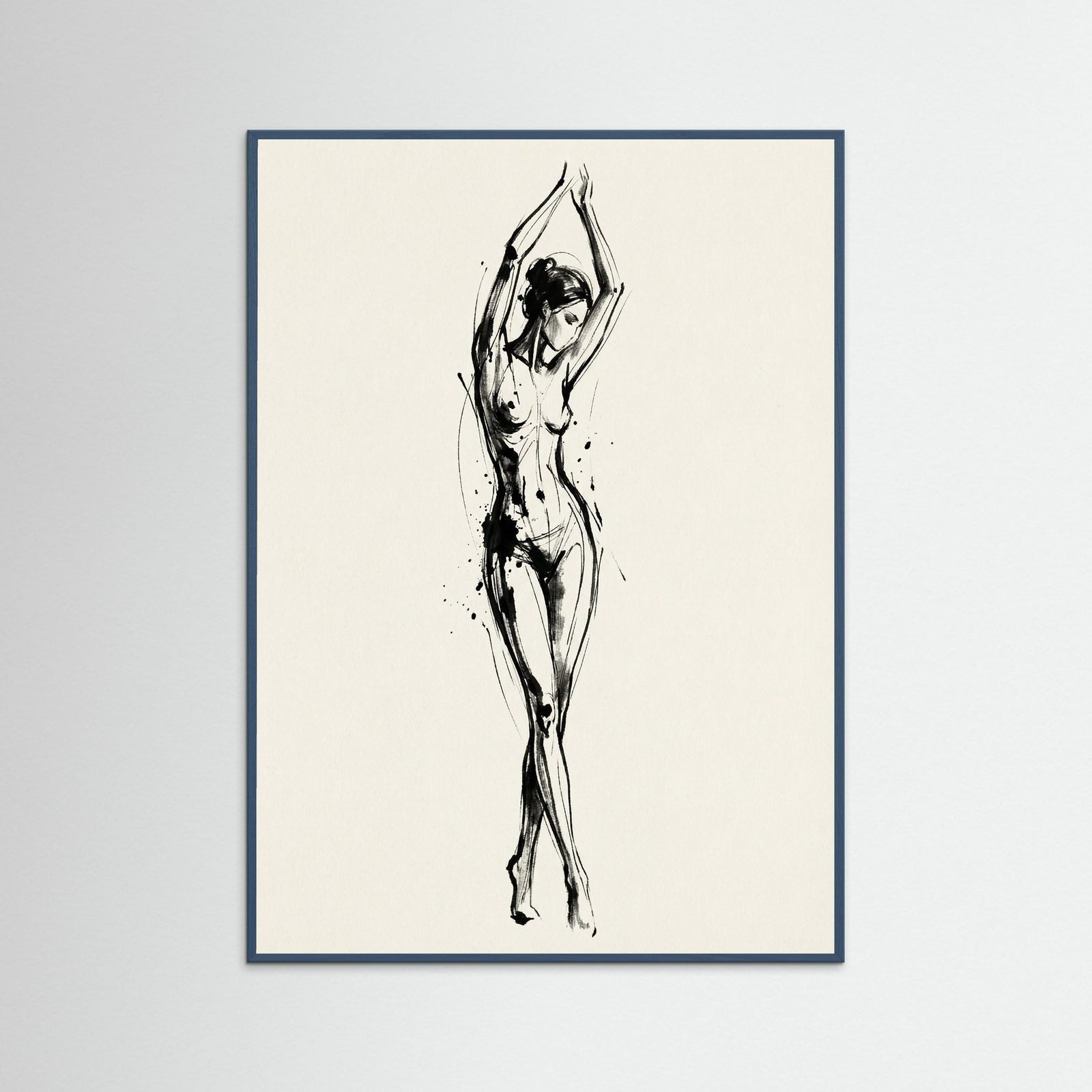 Teal Wood Abstract Gaze Black