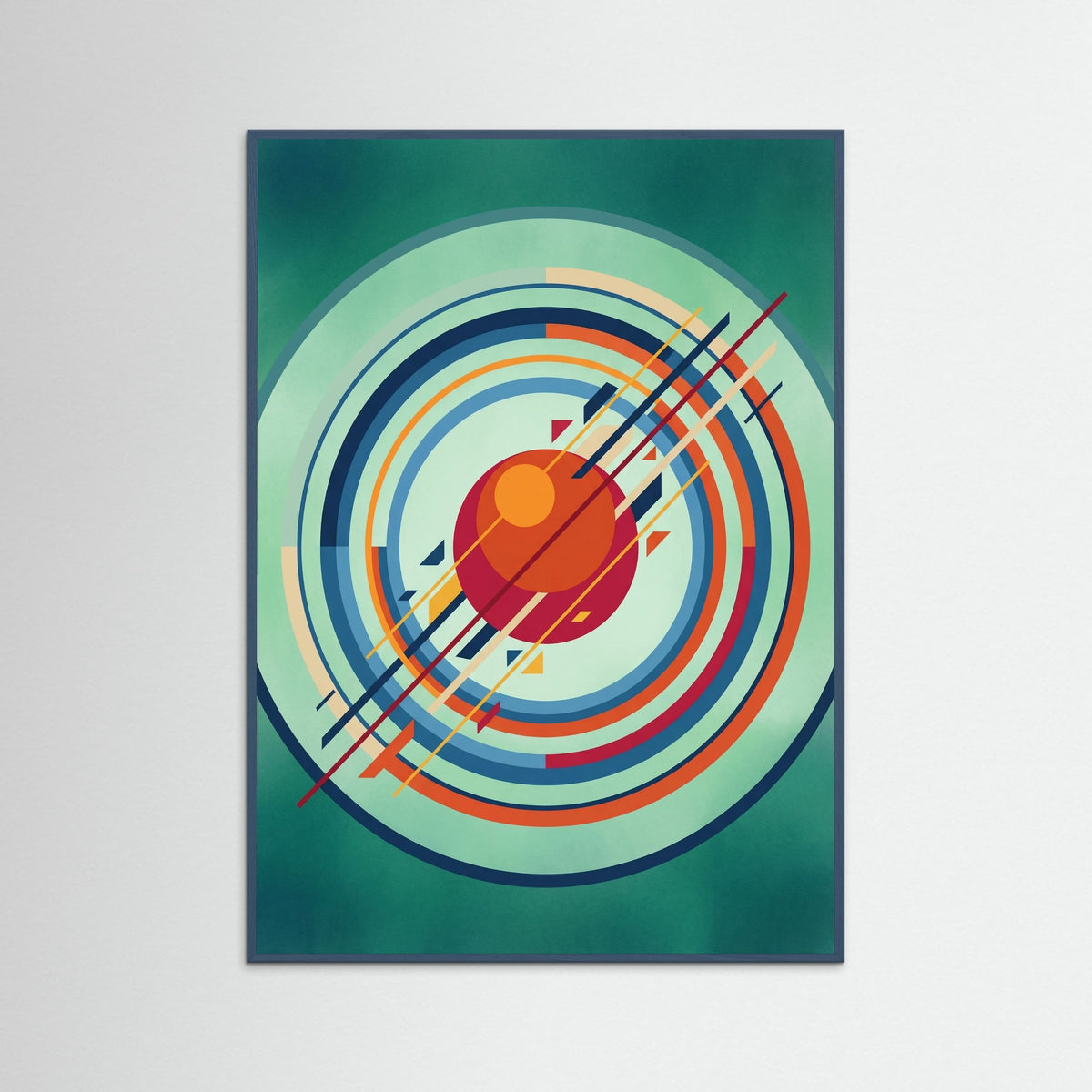 Teal Wood Abstract Geometry Dance