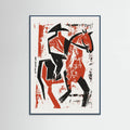 Teal Wood Abstract Horse Rider Poster