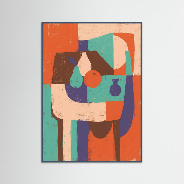 Teal Wood Abstract Jester