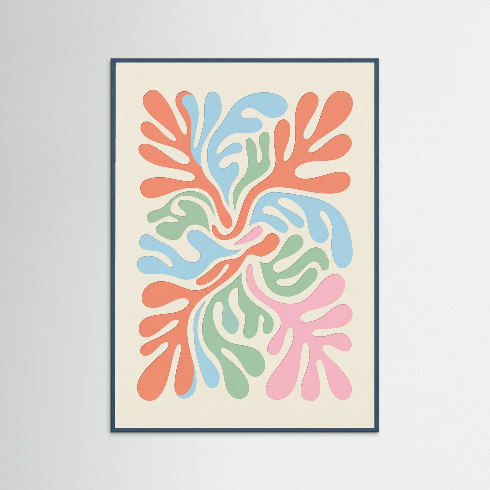 Teal Wood Abstract Organic Forms