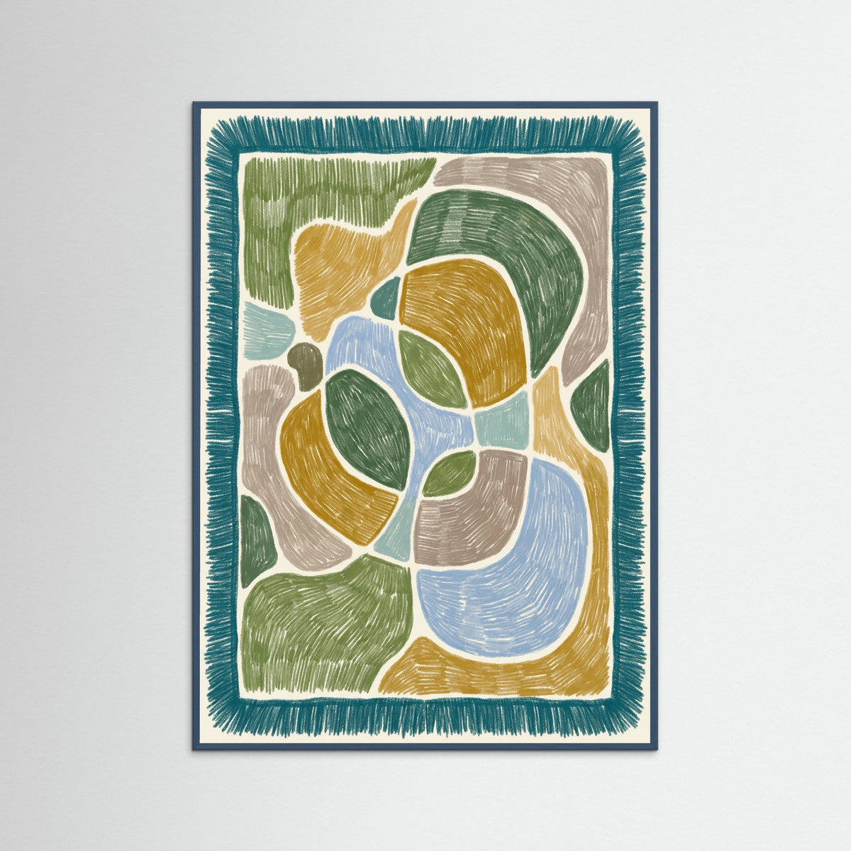 Teal Wood Abstract Patchwork