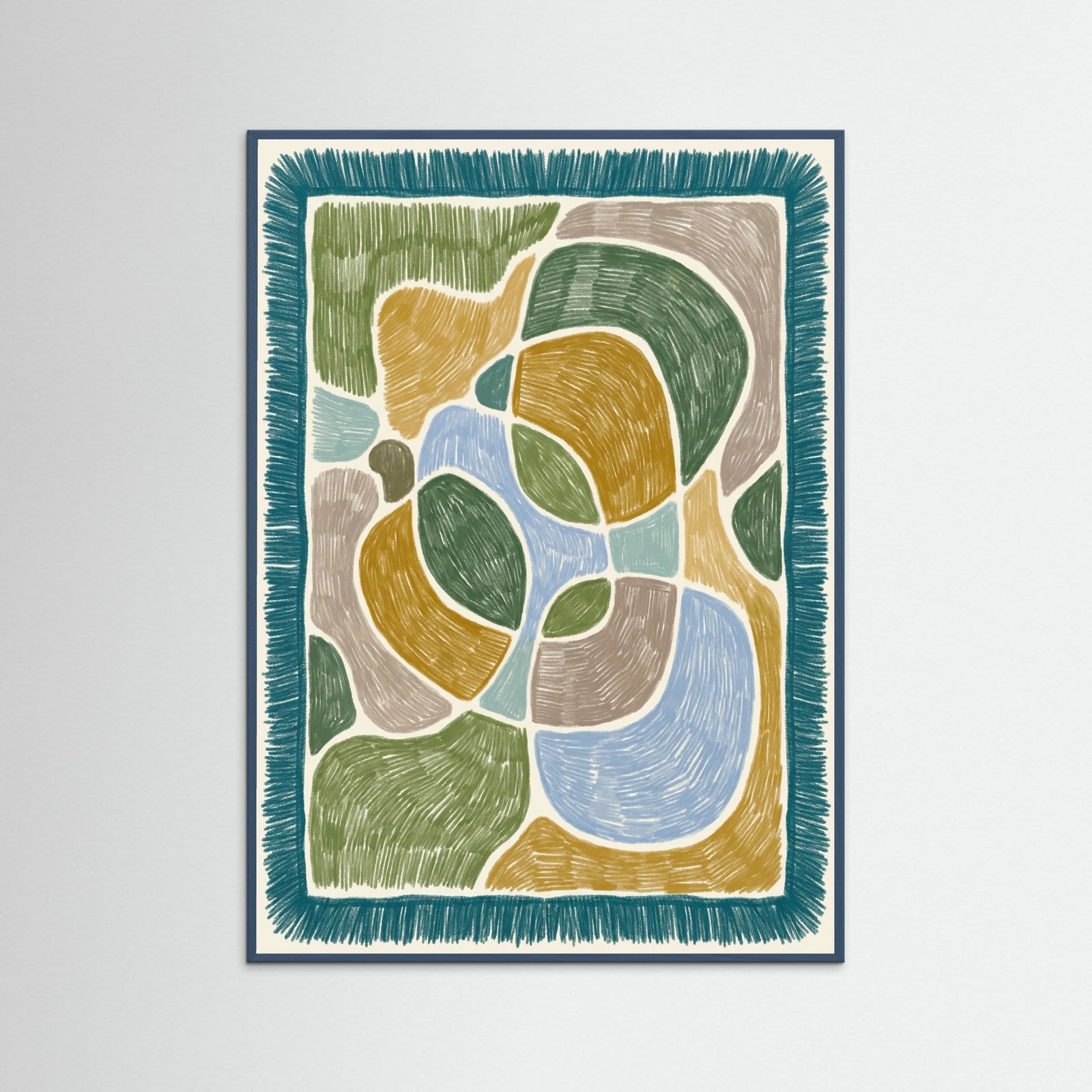 Teal Wood Abstract Patchwork