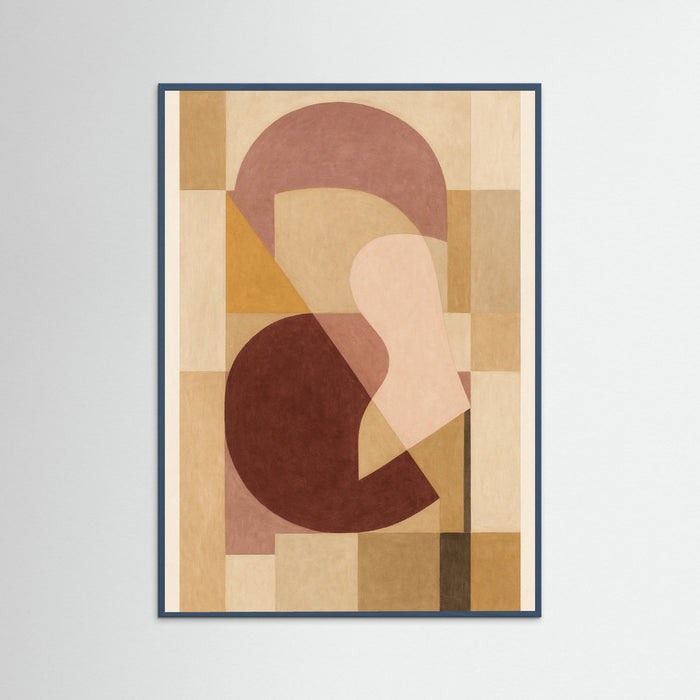 Teal Wood Abstract Red Forms