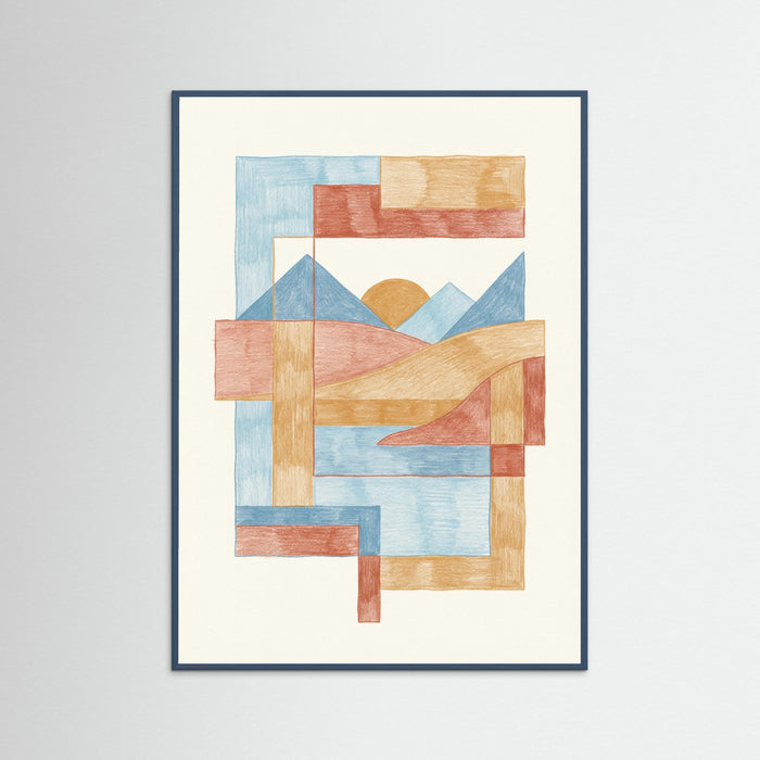 Teal Wood Abstract Signals