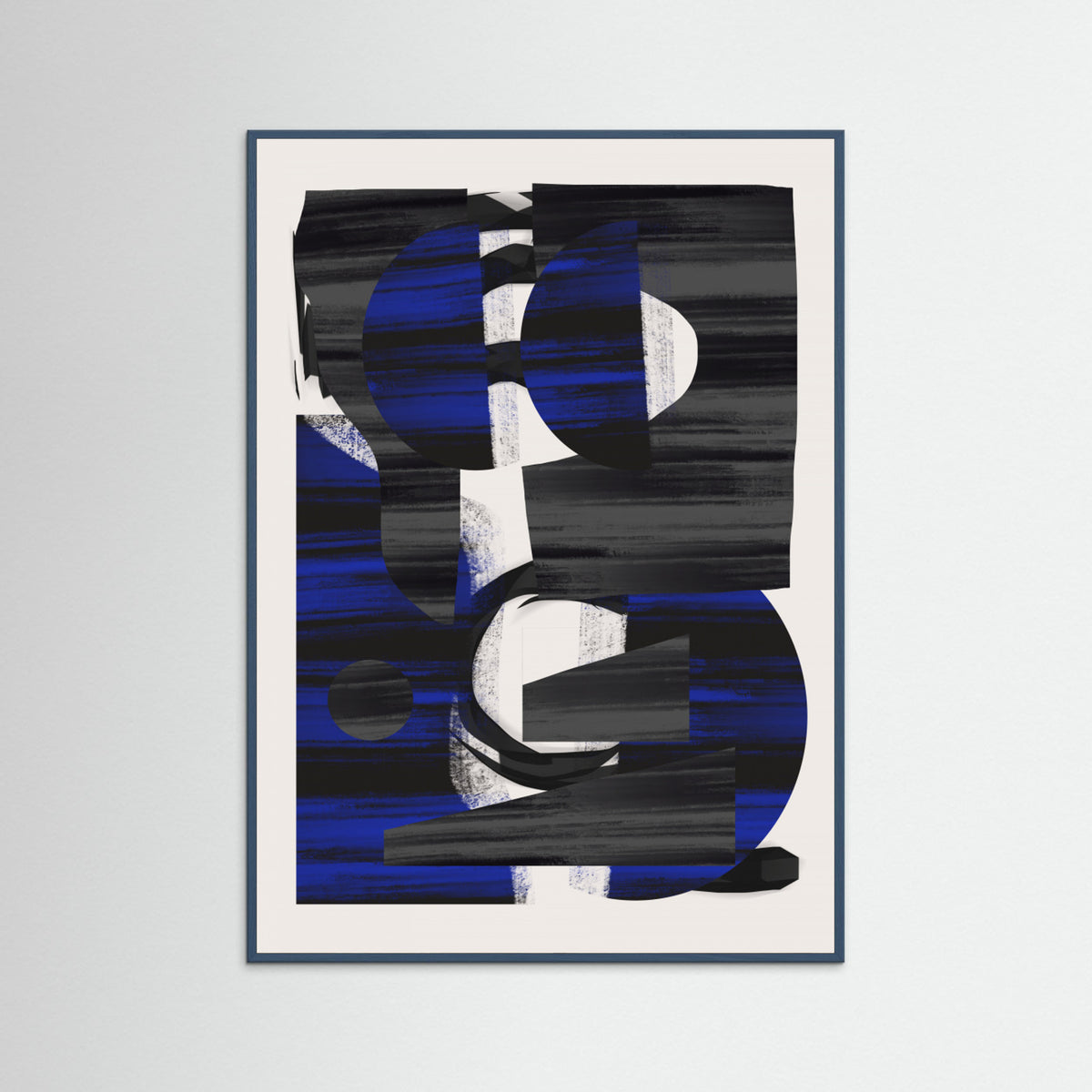 Teal Wood Abstract Stripe Minimal Collage 28 Poster