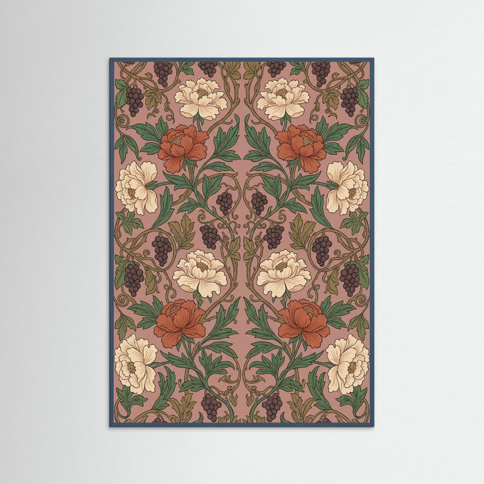Teal Wood Acanthus Arabesque