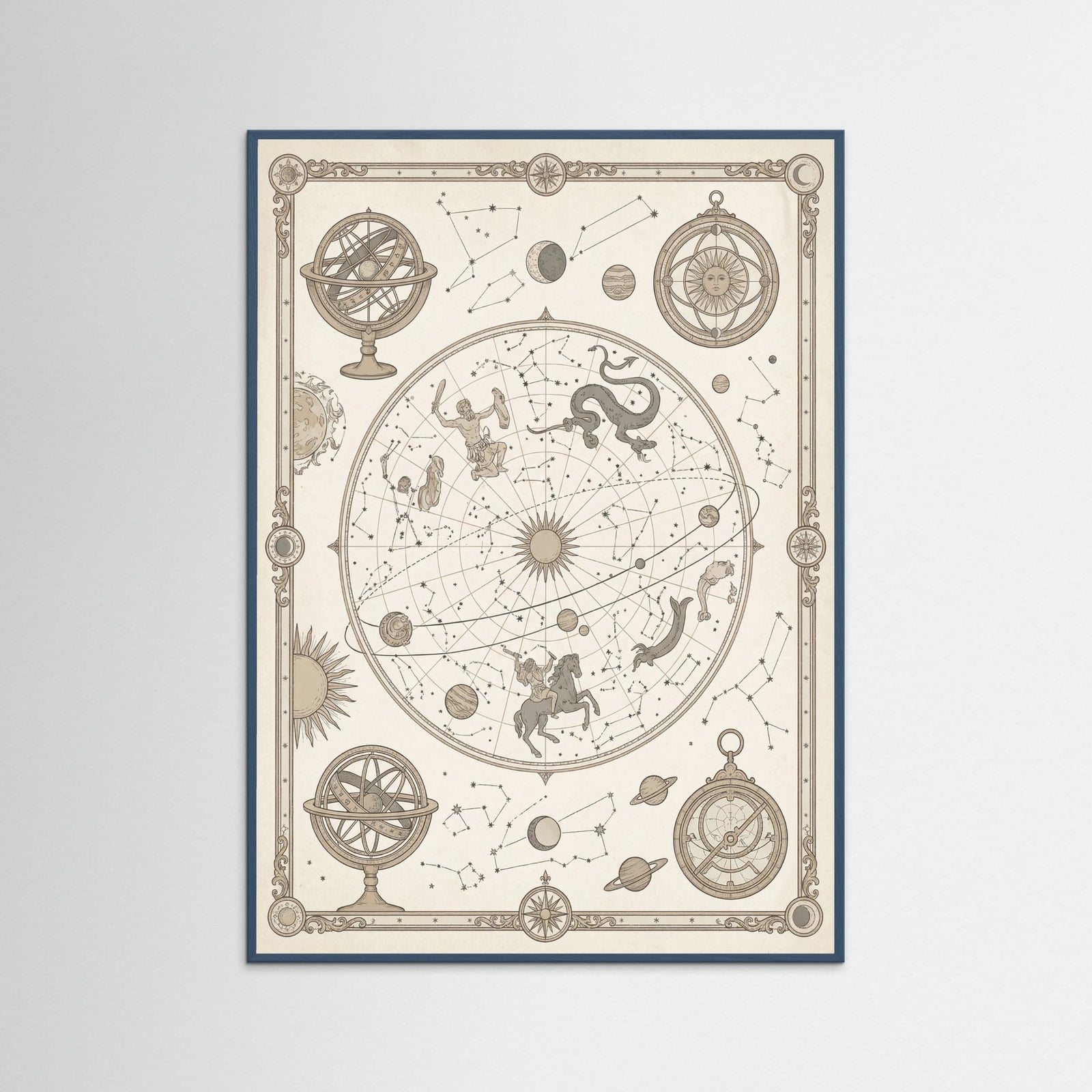 Teal Wood Aged World Atlas