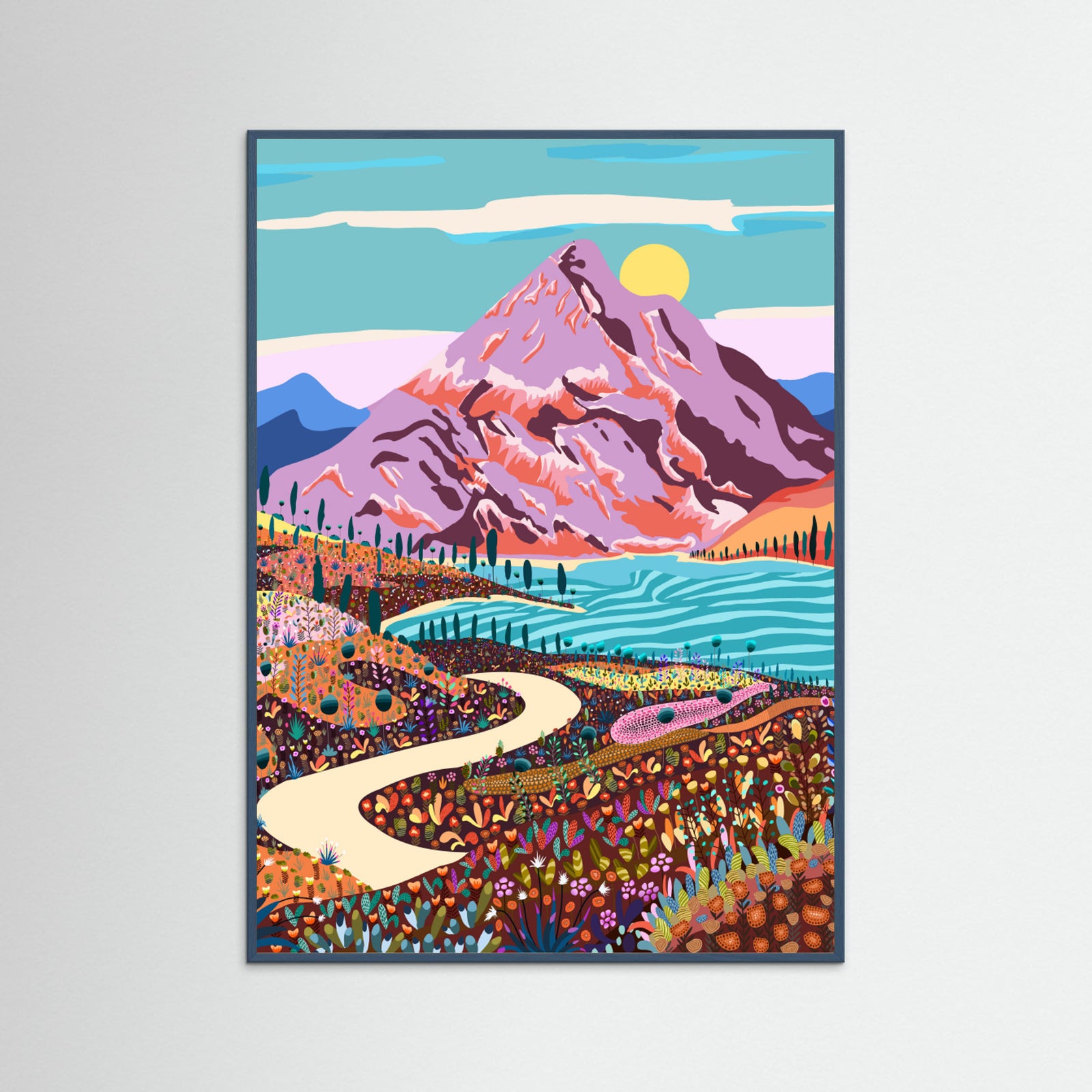 Teal Wood Alice In Wonder Valley Poster