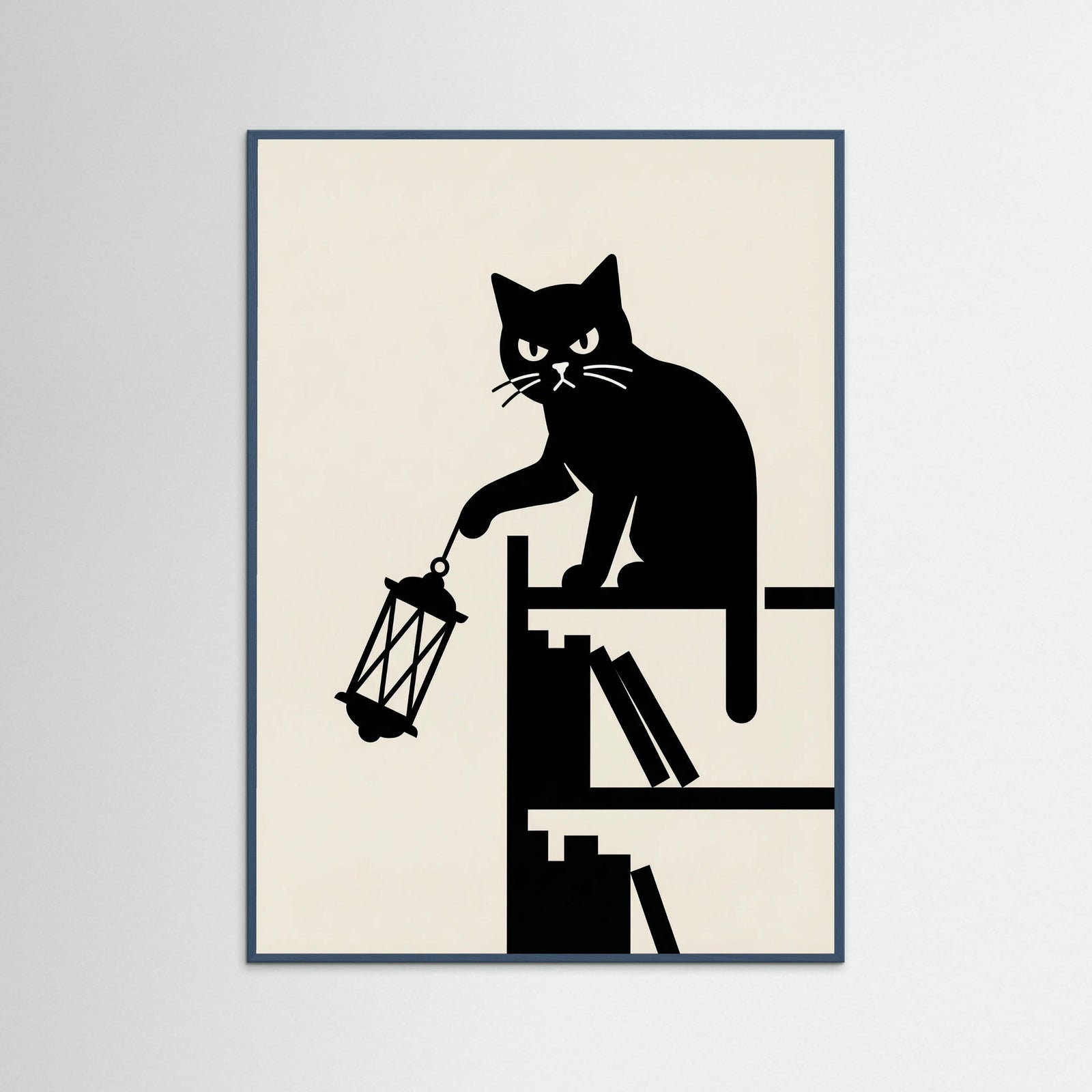 Teal Wood Angry Neko