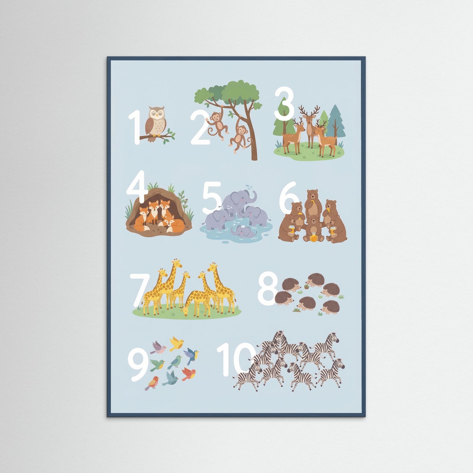 Teal Wood Animal Alphabet Chart