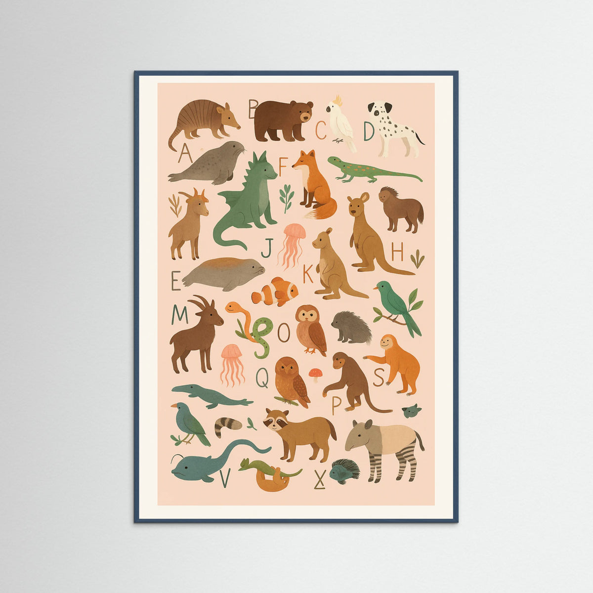 Teal Wood Animal Alphabet