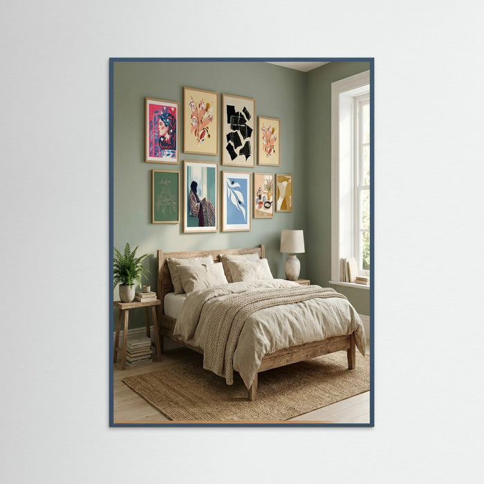 Teal Wood Apricot Bloom Sketch Mutedyellow
