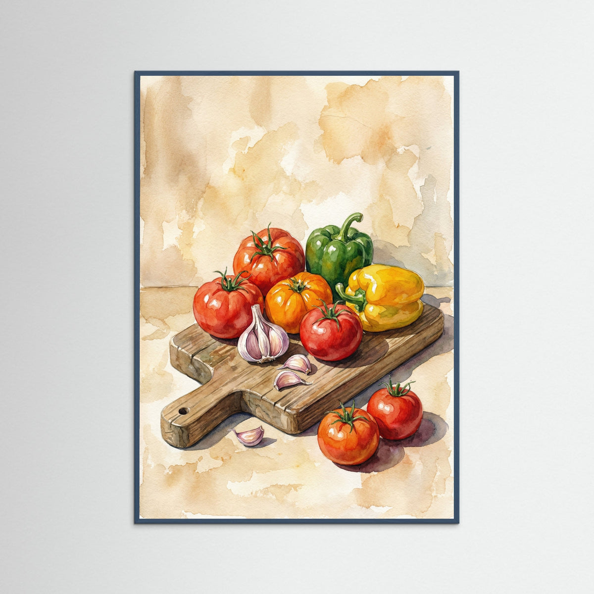 Teal Wood Autumn Harvest Still Life