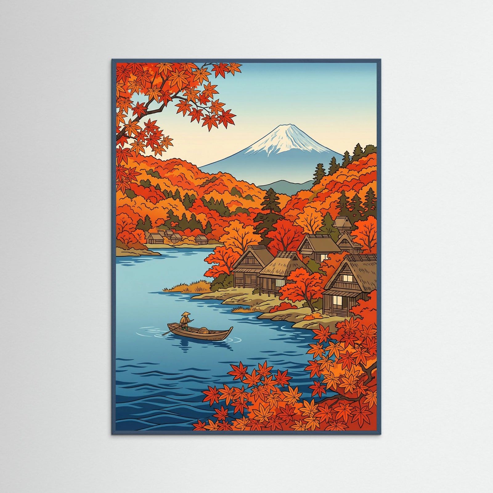 Teal Wood Autumn River Bridge